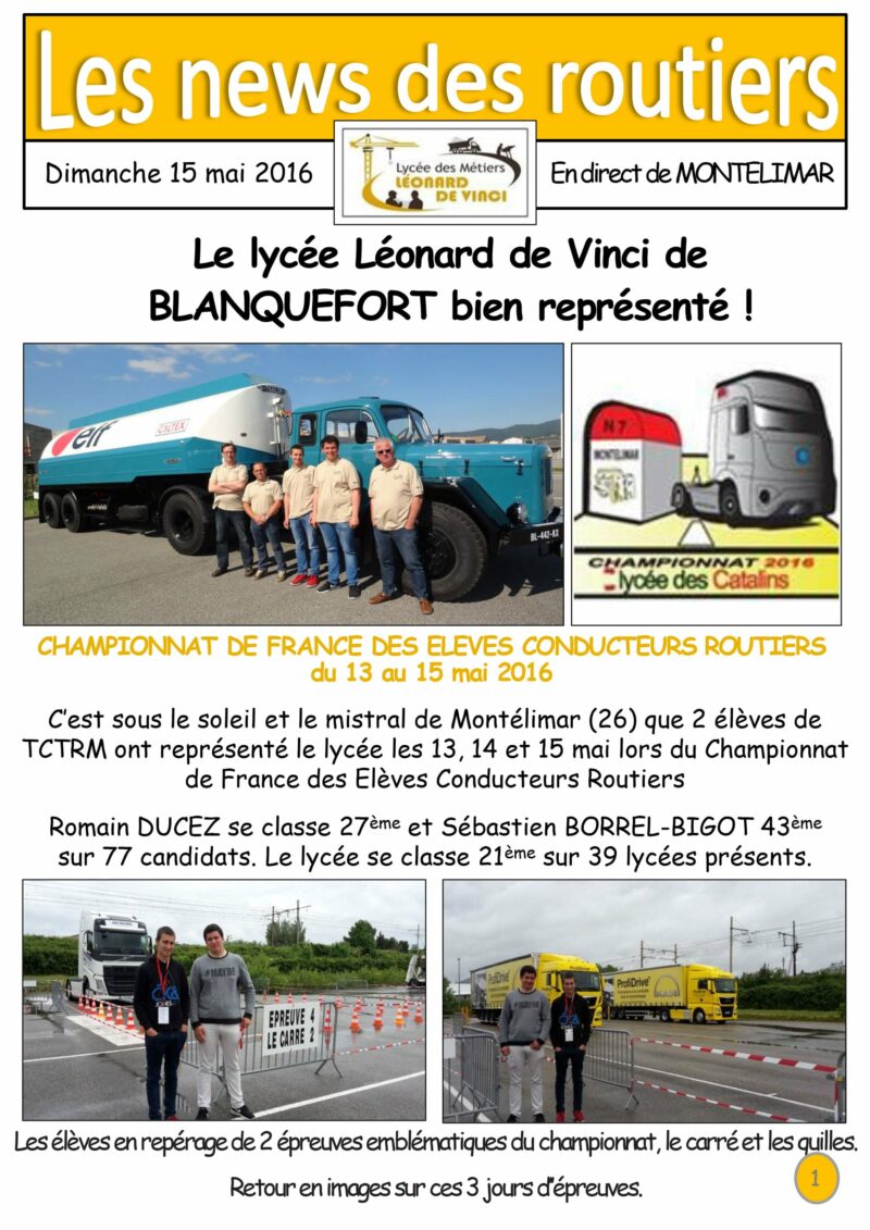Championnat de France-des-élèves Conducteurs routiers